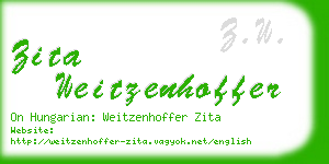 zita weitzenhoffer business card